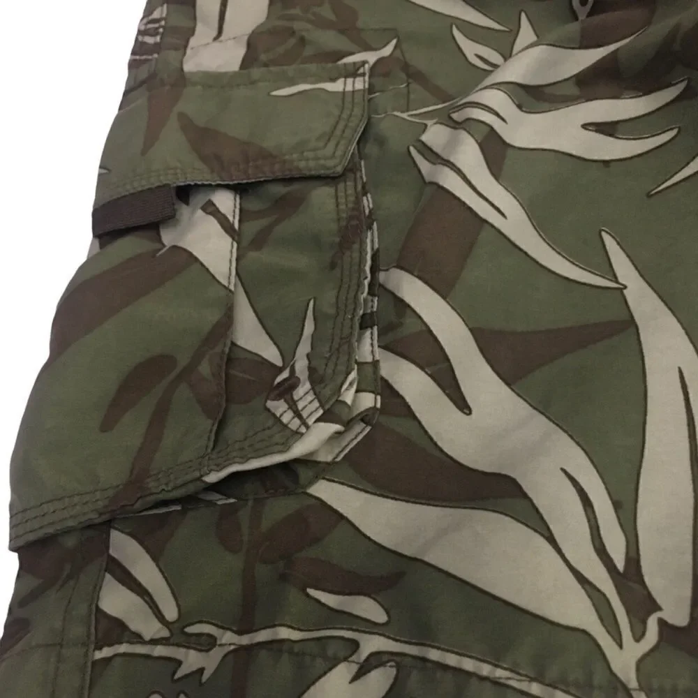 Island Shores Swim Trunk Leaves Print Elastic Drawstring Waistband